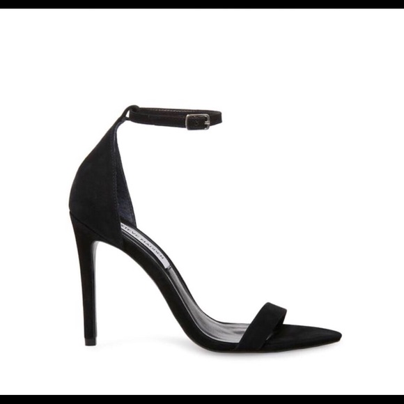 San Black Nubuk Steve Madden Heels 8.5 - Picture 1 of 4